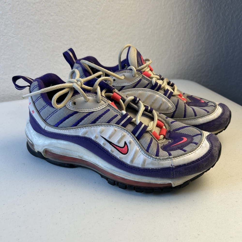 Nike Womans Air Max 98 Raptors Running Shoe‎ Purple White Size 6 AH6799 110